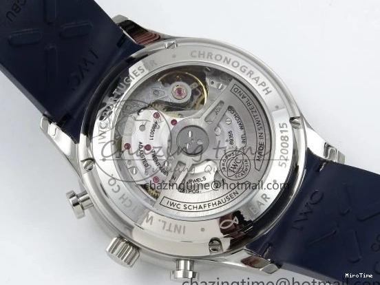 MIROTIME 0412 Casual Portuguese Chrono IW3716 Z+F 1:1 Best Edition White Dial on Blue Rubber Strap A 7016